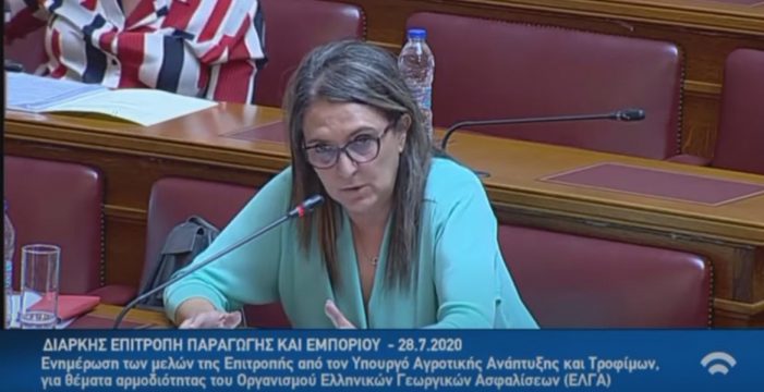 Τοποθέτηση Ολυμπίας Τελιγιορίδου στην Επιτροπή Παραγωγής και Εμπορίου για θέματα του ΕΛΓΑ